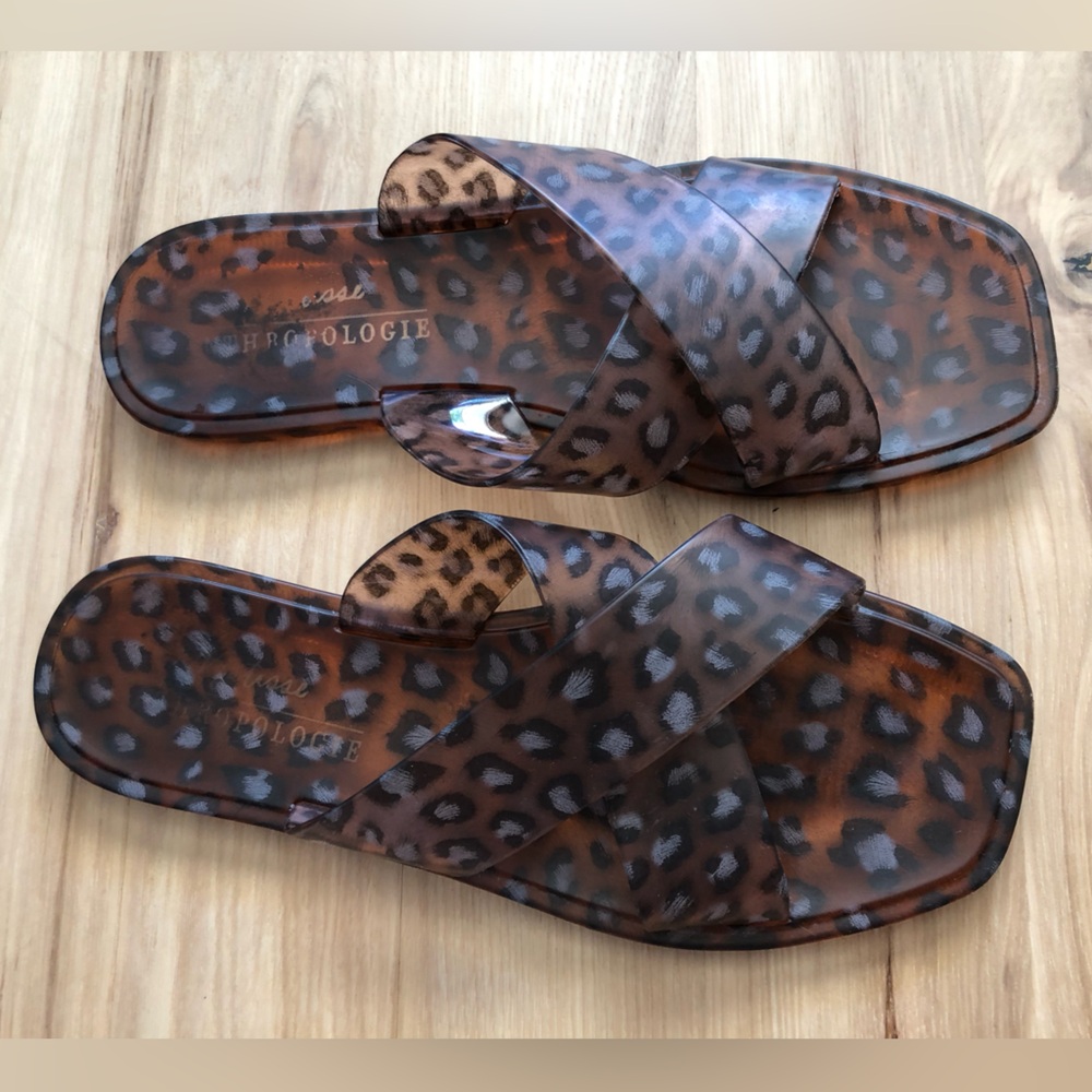Anthro x Matisse Brown Jelly Slide Sandals - Picture 8 of 11